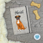 Preview: Boxer rotbraun weiß Designbeispiel in beige meliert