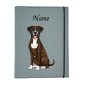 Preview: Boxer dark brindle weiß personalisierte Dokumentenhülle