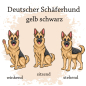 Preview: Motivauswahl der Dokumentenhülle für die Hunderasse Schäferhund gelb schwarz