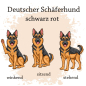 Preview: Motivauswahl der Dokumentenhülle für die Hunderasse Schäferhund schwarz rot