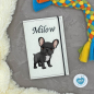 Preview: Designbeispiel der Impfpasshülle creme für die Hunderasse Französische Bulldogge schwarz mit weiß