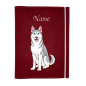 Preview: Husky silber weiß personalisierte Dokumentenhülle