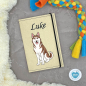 Preview: Husky braun weiß Designbeispiel in beige