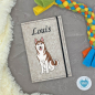 Preview: Husky braun weiß Designbeispiel in beige meliert
