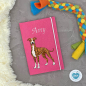 Preview: Windhund red brindle weiß Designbeispiel in pink