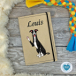 Preview: Windhund schwarz weiß Designbeispiel in beige