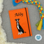 Preview: Windhund schwarz weiß Designbeispiel in orange