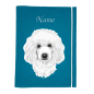Preview: Dokumentenhülle für die Hunderasse Pudel weiß