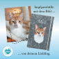 Preview: Imfpasshülle mit dem Bild von der eigenen Katze Designbeispiel grau meliert