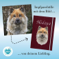 Preview: Impfpasshülle mit Foto vom Hund Designbeispiel der Hüllenfarbe bordeaux