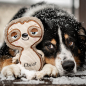 Preview: Hundespielzeug personalisiert Designbeispiel mit Hund