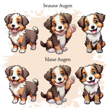 Preview: Motivauswahl für Impfpasshülle Australian Shepherd red tri