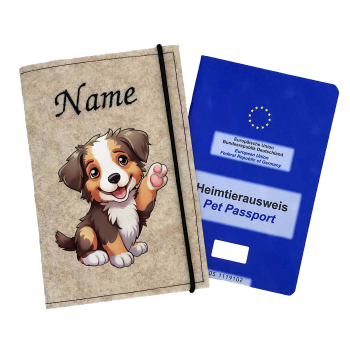Impfpasshülle für Australian Shepherd red tri