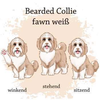 Preview: Motivauswahl für die Impfpasshülle Bearded Collie fawn