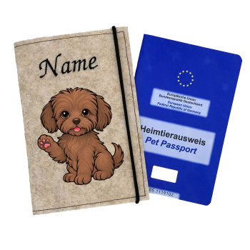 Impfpasshülle für die Hunderasse Bolonka Zwetna braun