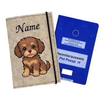 Impfpasshülle für die Hunderasse Bolonka Zwetna braun tan