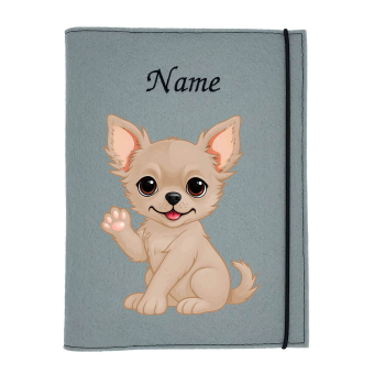 Dokumentenhülle für die Hunderasse Chihuahua Langhaar beige