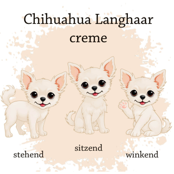 Preview: Motivauswahl der Dokumentenhülle für die Hunderasse Chihuahua Langhaar creme