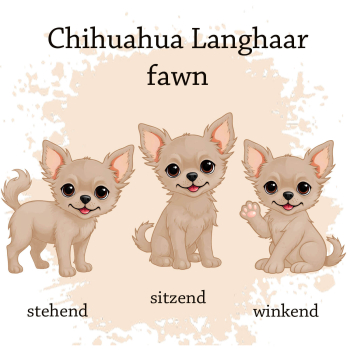 Preview: Motivauswahl der Dokumentenhülle für die Hunderasse Chihuahua Langhaar beige