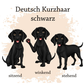 Preview: Motivauswahl für die Impfpasshülle der Hunderasse Deutsch Kurzhaar schwarz