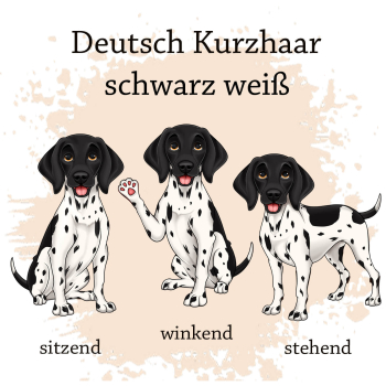 Preview: Motivauswahl für die Impfpasshülle der Hunderasse Deutsch Kurzhaar schwarz weiß