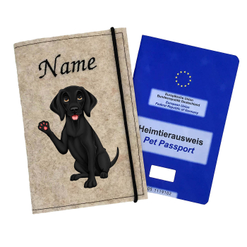 Personalisierte Impfpasshülle für die Hunderasse Deutsch Kurzhaar schwarz