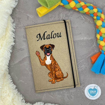 Boxer red brindle Designbeispiel in beige