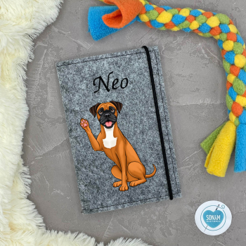 Boxer rotbraun Designbeispiel in grau meliert