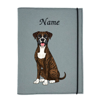 Boxer dark brindle weiß personalisierte Dokumentenhülle