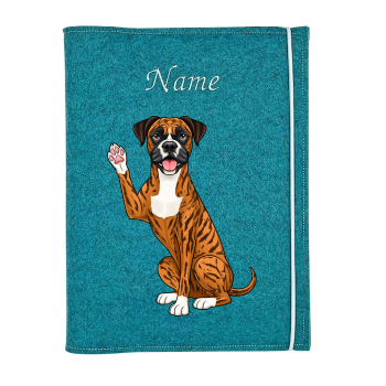 Boxer red brindle weiß personalisierte Dokumentenhülle