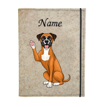Boxer rotbraun weiß personalisierte Dokumentenhülle