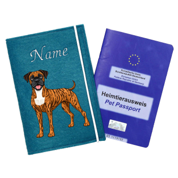 Boxer red brindle personalisierte Impfpasshülle