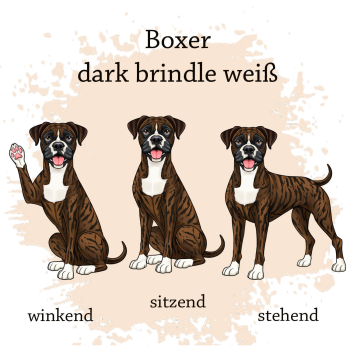 Preview: Boxer dark brindle weiß Motivauswahl für Dokumentenhülle