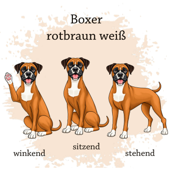 Preview: Boxer rotbraun weiß Motivauswahl für Dokumentenhülle
