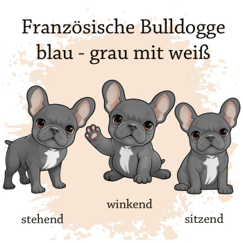 Preview: Motivauswahl der Dokumentenhülle für die Französische Bulldogge grau mit weiß
