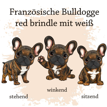 Preview: Motivauswahl der Dokumentenhülle für die Französische Bulldogge red brindle mit weiß