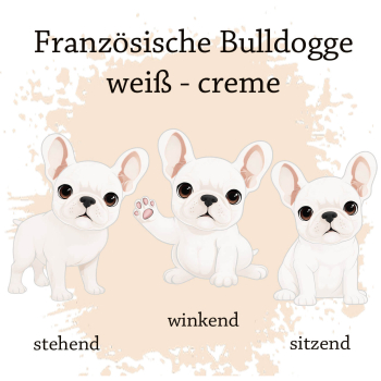 Preview: Motivauswahl der Impfpasshülle für die weisse Französische Bulldogge