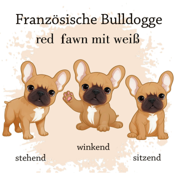 Preview: Motivauswahl der Dokumentenhülle für die Französische Bulldogge red fawn mit weiß