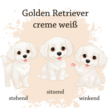 Preview: Motivauswahl für die Impfpasshülle Golden Retriever creme weiß