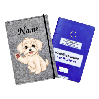 Impfpasshülle für die Hunderasse Havaneser creme