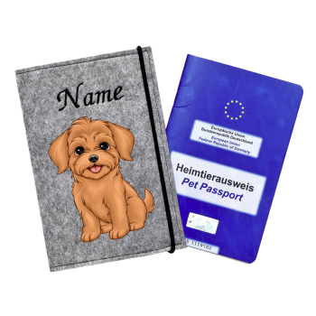 Impfpasshülle für die Hunderasse Havaneser rot