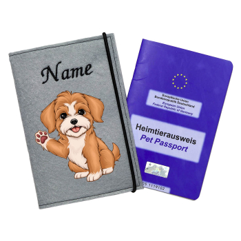 Impfpasshülle für die Hunderasse Havaneser rot weiß