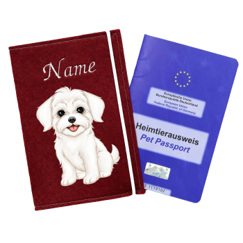 Impfpasshülle für die Hunderasse Havaneser weiß