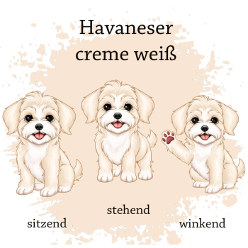 Preview: Motivauswahl für die Impfpasshülle Havaneser creme weiß