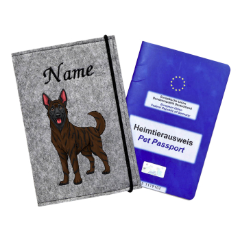 Impfpasshülle für die Hunderasse Holländischer Schäferhund kastanienbraun