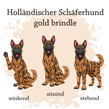 Preview: Motivauswahl für die Impfpasshülle der Hunderasse Holländischer Schäferhund gold brindle