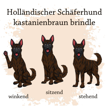 Preview: Motivauswahl für die Impfpasshülle der Hunderasse Holländischer Schäferhund kastanienbraun