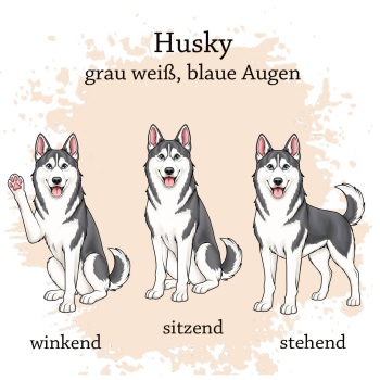 Preview: Husky grau weiß mit blauen Augen Motivauswahl für Dokumentenhülle