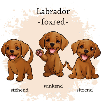 Preview: Motivauswahl für Dokumentenhülle für Labrador foxred