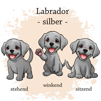 Preview: Motivauswahl für Dokumentenhülle für silbernen Labrador